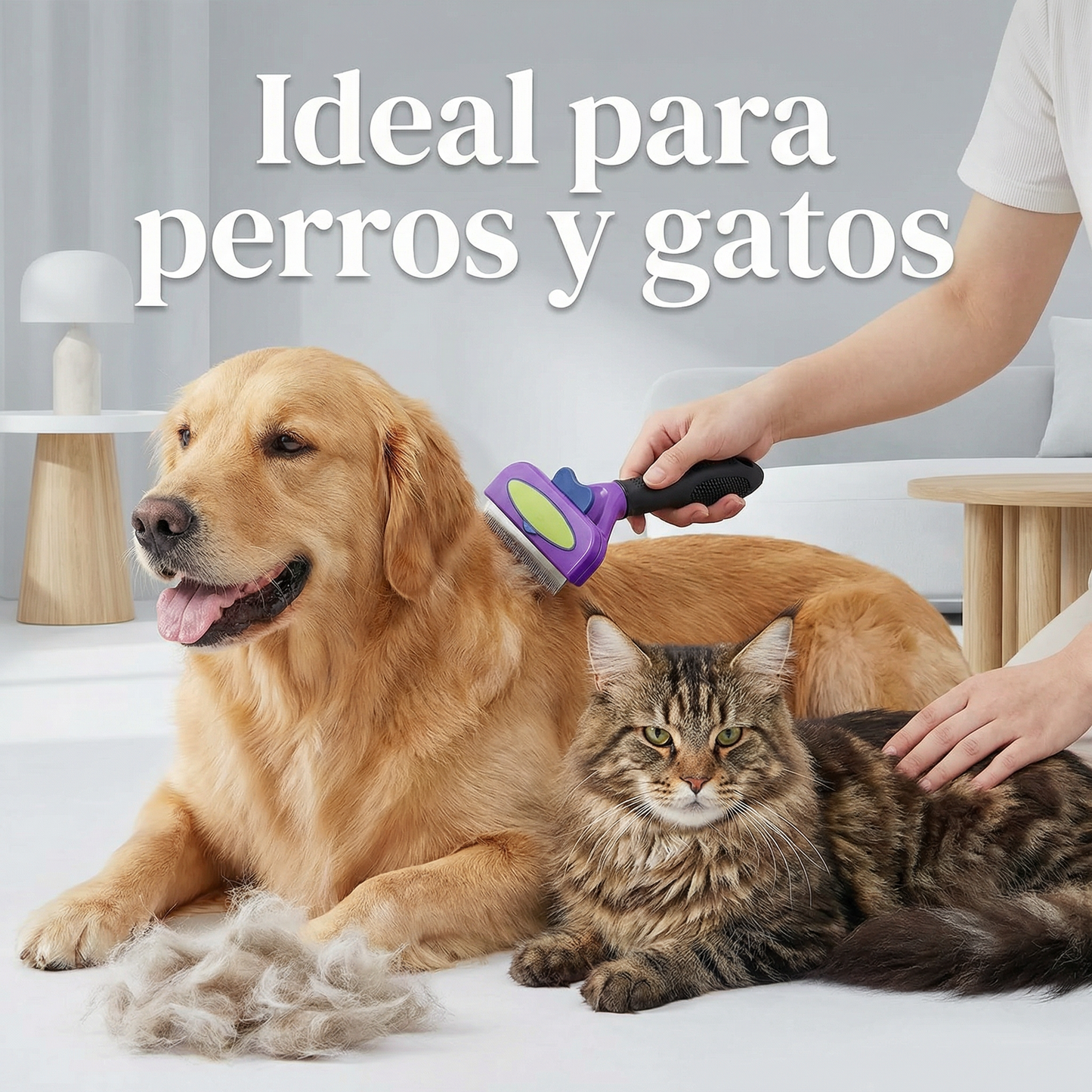 Cepillo Deslanador Profesional para Perros y Gatos